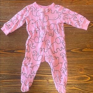 Carter's Pink Elephant Pattern Footie
